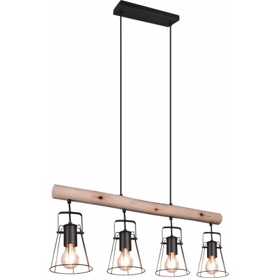116,95 € Free Shipping | Hanging lamp Reality Jaipur 150×80 cm. Living room and bedroom. Modern Style. Metal casting. Black Color