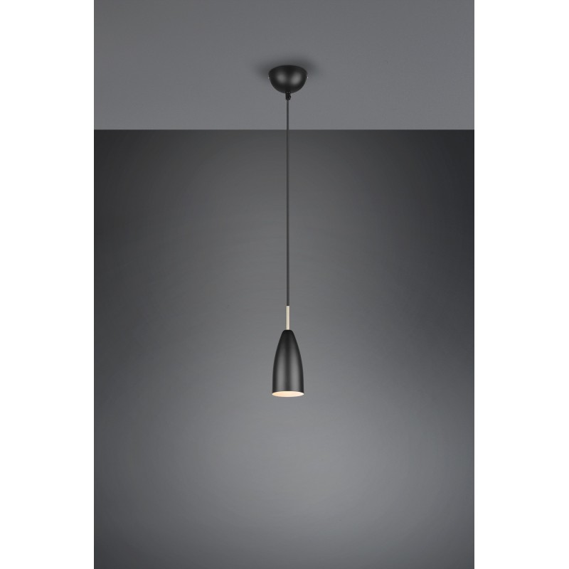 25,95 € Free Shipping | Hanging lamp Reality Farin Ø 10 cm. Living room and bedroom. Modern Style. Metal casting. Black Color