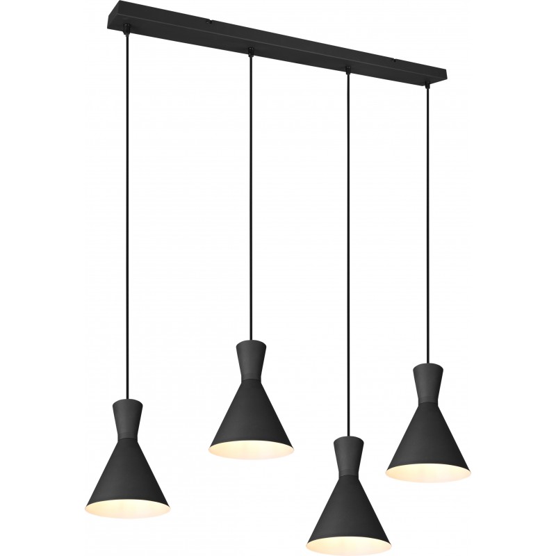 151,95 € Free Shipping | Hanging lamp Reality Enzo 150×90 cm. Living room and bedroom. Modern Style. Metal casting. Black Color