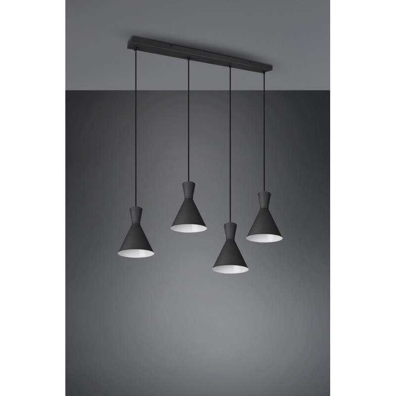 151,95 € Free Shipping | Hanging lamp Reality Enzo 150×90 cm. Living room and bedroom. Modern Style. Metal casting. Black Color