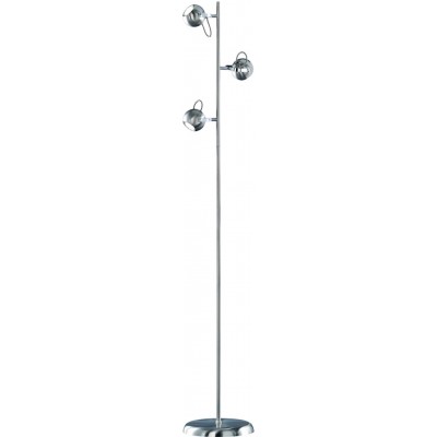 Lámpara de pie Reality Bastia 150×27 cm. Salón y dormitorio. Estilo moderno. Metal. Color níquel mate