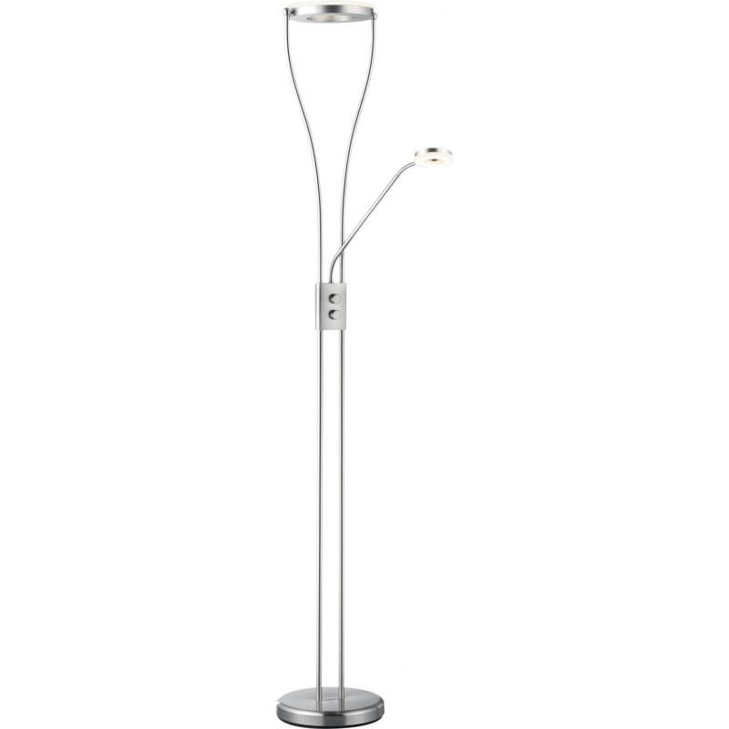151,95 € Free Shipping | Floor lamp Reality Rennes 18W 3000K Warm light. 180×28 cm. Dimmable LED Living room and bedroom. Modern Style. Metal casting. Plated chrome Color