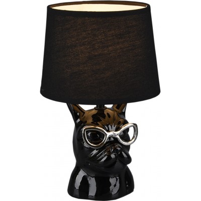 25,95 € Free Shipping | Table lamp Reality Dosy Ø 18 cm. Living room and bedroom. Modern Style. Ceramic. Black Color