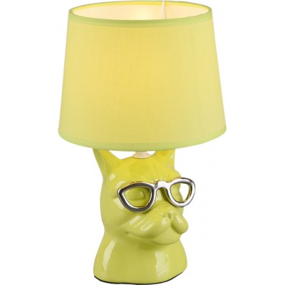 13,95 € Free Shipping | Table lamp Reality Dosy Ø 18 cm. Living room and bedroom. Modern Style. Ceramic. Green Color