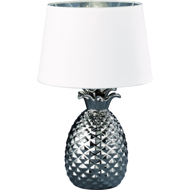 32,95 € 免费送货 | 台灯 Reality Pineapple Ø 28 cm. 客厅 和 卧室. 现代的 风格. 陶瓷制品. 银 颜色