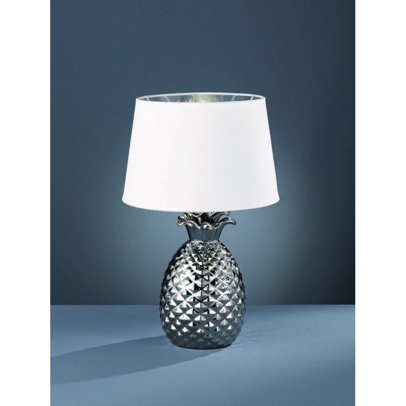 32,95 € Free Shipping | Table lamp Reality Pineapple Ø 28 cm. Living room and bedroom. Modern Style. Ceramic. Silver Color
