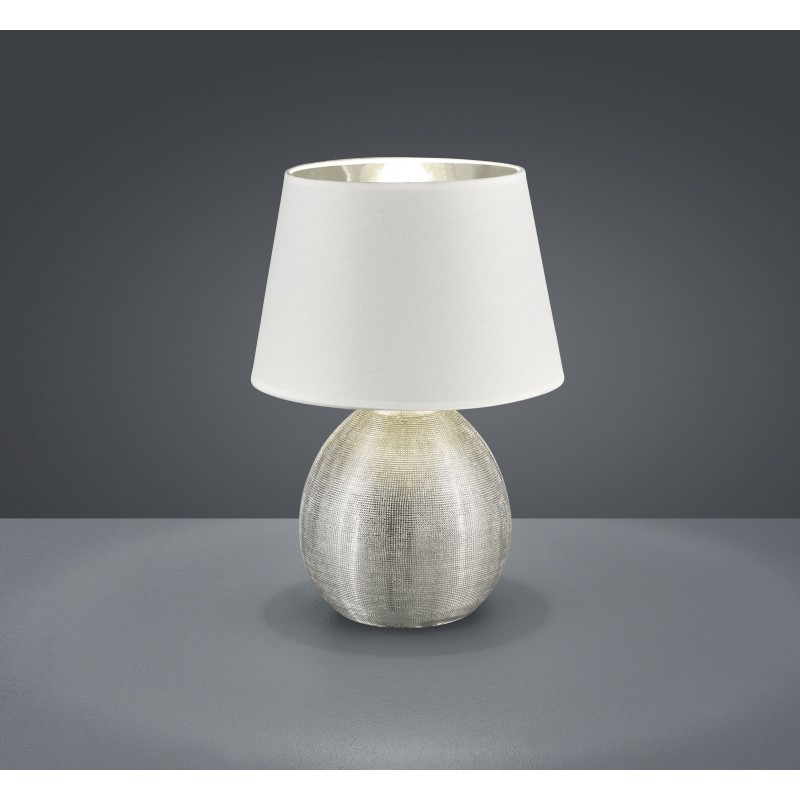 43,95 € Free Shipping | Table lamp Reality Luxor Ø 24 cm. Living room and bedroom. Modern Style. Ceramic. Silver Color