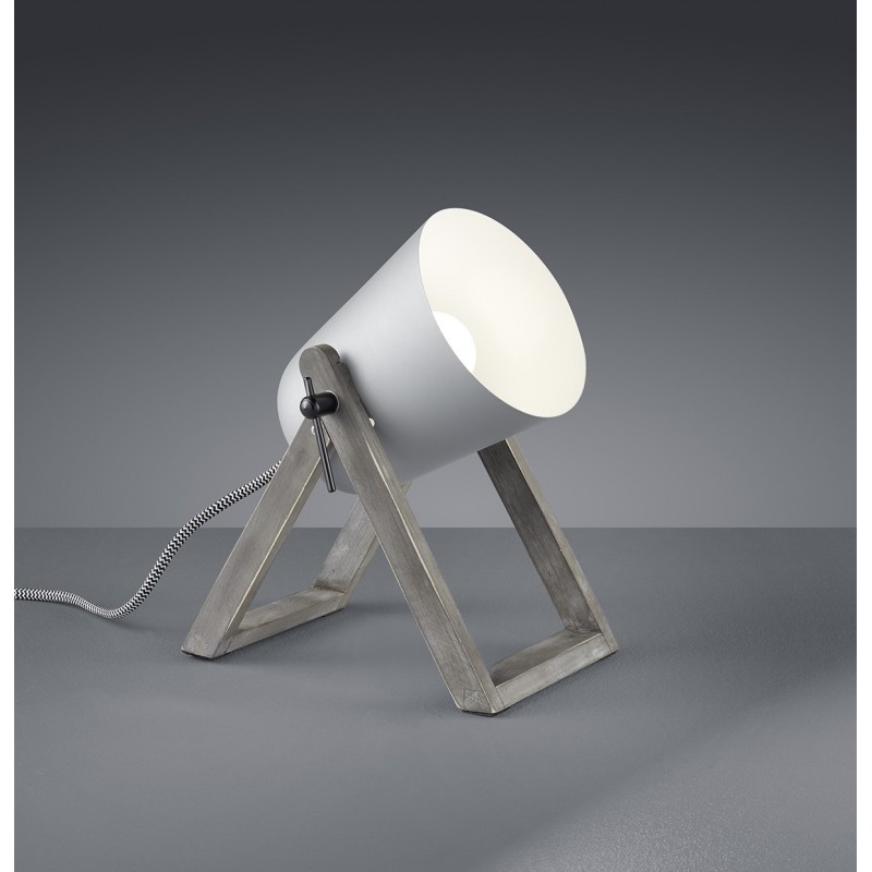 24,95 € Envoi gratuit | Lampe de table Reality Marc 21×20 cm. Salle et chambre. Style moderne. Bois. Couleur gris