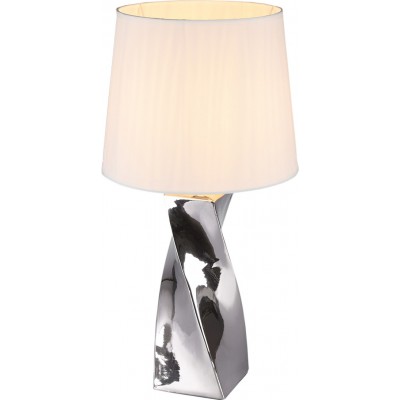 Lámpara de sobremesa Reality Abeba Ø 34 cm. Salón y dormitorio. Estilo moderno. Cerámica. Color plata