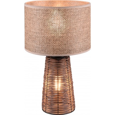 54,95 € Free Shipping | Table lamp Reality Straw Ø 24 cm. Living room and bedroom. Modern Style. Rattan. Brown Color