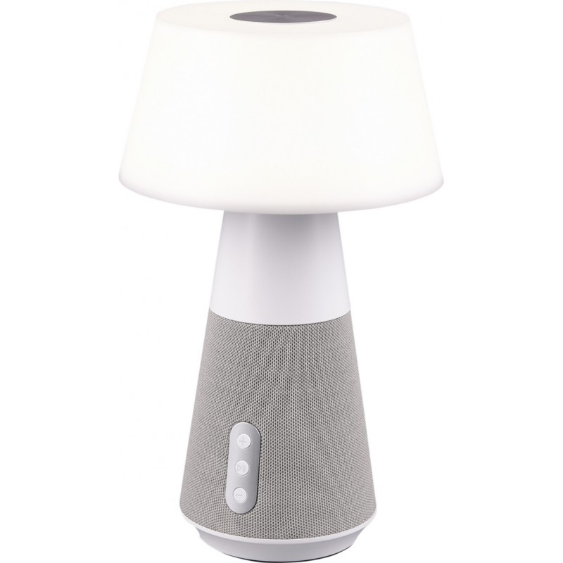 114,95 € Kostenloser Versand | Tischlampe Reality DJ 4.5W Ø 17 cm. Weiße LED mit einstellbarer Farbtemperatur. Touch-Funktion. Bluetooth Lautsprecher. USB-Verbindung Wohnzimmer und schlafzimmer. Modern Stil. Plastik und Polycarbonat. Weiß Farbe
