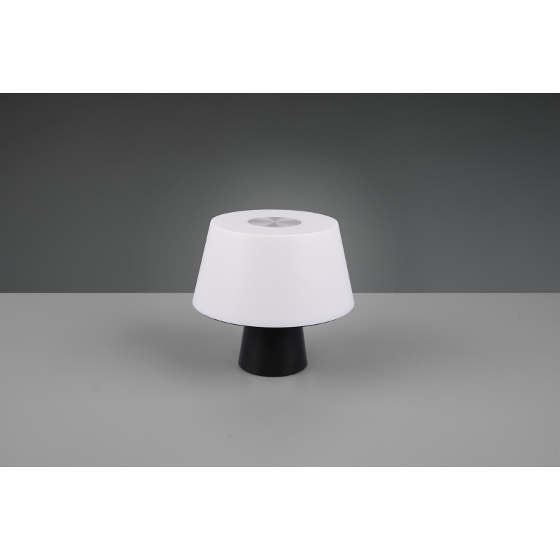 107,95 € Free Shipping | Table lamp Reality DJ 4.5W Ø 17 cm. White LED with adjustable color temperature. Touch function. Bluetooth speaker. USB connection Living room and bedroom. Modern Style. Plastic and polycarbonate. Anthracite Color