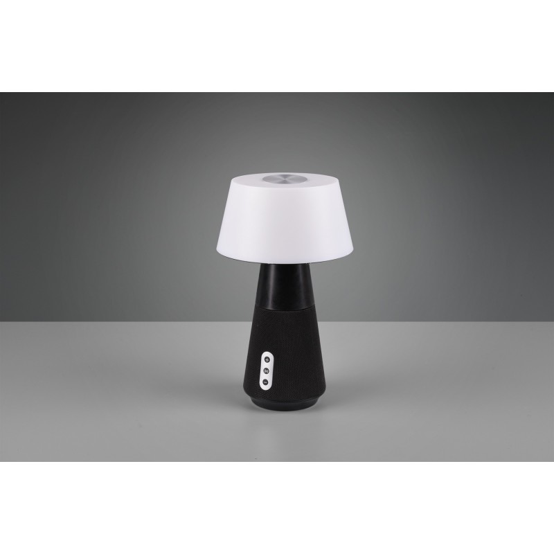 107,95 € Free Shipping | Table lamp Reality DJ 4.5W Ø 17 cm. White LED with adjustable color temperature. Touch function. Bluetooth speaker. USB connection Living room and bedroom. Modern Style. Plastic and polycarbonate. Anthracite Color