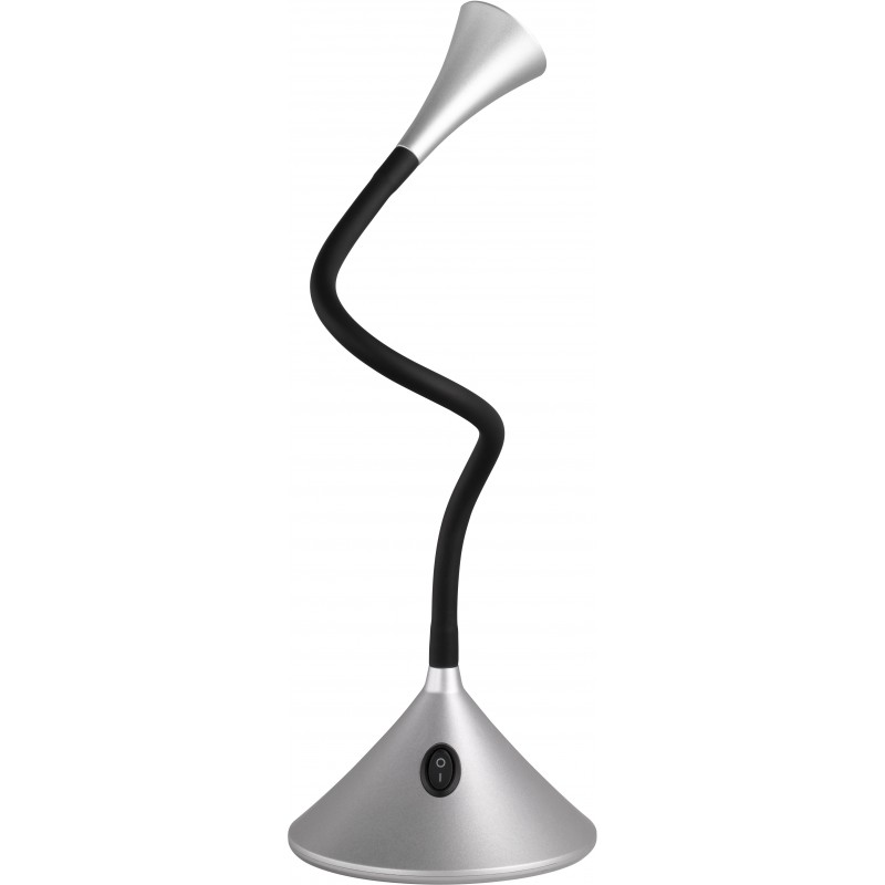 26,95 € Free Shipping | Desk lamp Reality Viper 3W 3000K Warm light. 32×14 cm. Flexible. Integrated LED Living room, bedroom and kids zone. Modern Style. Plastic and polycarbonate. Silver Color