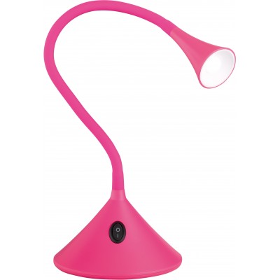 27,95 € Free Shipping | Desk lamp Reality Viper 3W 3000K Warm light. 32×14 cm. Flexible. Integrated LED Living room, bedroom and kids zone. Modern Style. Plastic and Polycarbonate. Rose Color
