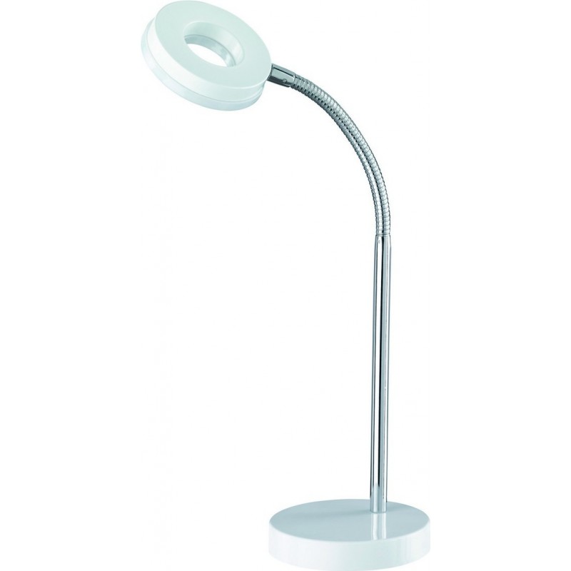 33,95 € Free Shipping | Table lamp Reality Rennes 4W 3000K Warm light. 40×12 cm. Flexible. Integrated LED Office. Modern Style. Metal casting. White Color