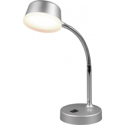 Lámpara de escritorio Reality Kiko 4.5W 3000K Luz cálida. Ø 12 cm. LED integrado. Flexible Salón y dormitorio. Estilo moderno. Plástico y Policarbonato. Color gris
