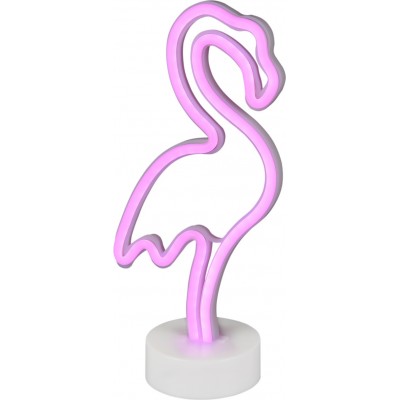 22,95 € Envio grátis | Lâmpada de mesa Reality Flamingo 1.8W 33×15 cm. LED integrado. Conexão USB Sala de estar e quarto. Estilo projeto. Plástico e Policarbonato. Cor branco
