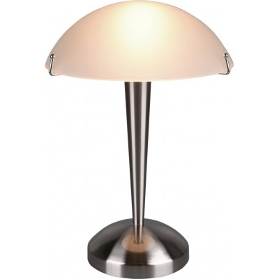 Lampe de table Reality Pilz Ø 22 cm. Fonction tactile Salle et chambre. Style moderne. Métal. Couleur nickel mat