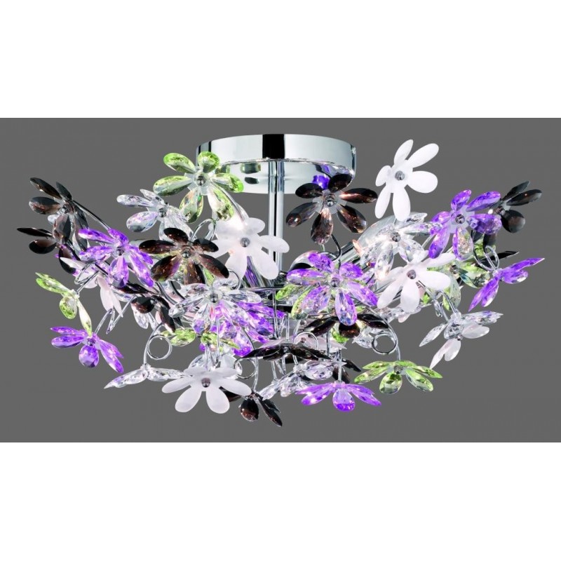 116,95 € Free Shipping | Hanging lamp Reality Flower Ø 51 cm. Living room and bedroom. Design Style. Metal casting. Plated chrome Color