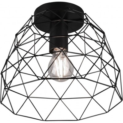 46,95 € Free Shipping | Ceiling lamp Reality Haval Conical Shape Ø 27 cm. Living room and bedroom. Modern Style. Metal casting. Black Color