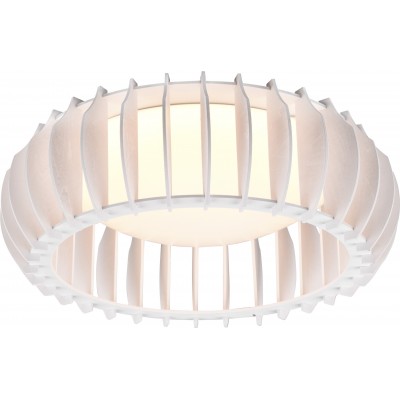 Ceiling lamp Reality Monte 16.5W 3000K Warm light. Cylindrical Shape Ø 40 cm. Integrated LED Living room and bedroom. Modern Style. Plastic and Polycarbonate. White Color
