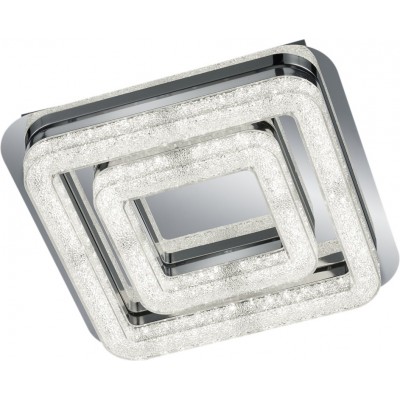 Ceiling lamp Reality Chalet 28W 3000K Warm light. Square Shape 34×34 cm. Integrated LED Living room and bedroom. Modern Style. Metal casting. Plated chrome Color
