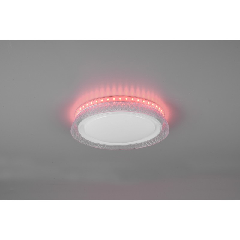 73,95 € Free Shipping | Indoor ceiling light Reality Thea 15W Ø 28 cm. Star effect. Dimmable multicolor RGBW LED. Remote control. Ceiling and wall mounting Living room and bedroom. Modern Style. Plastic and polycarbonate. White Color