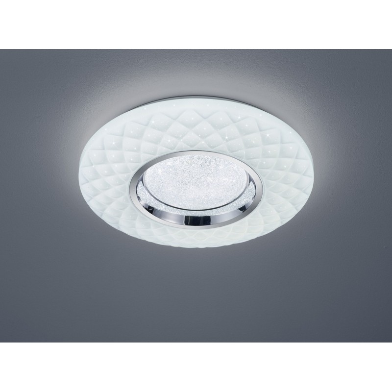 77,95 € Free Shipping | Indoor ceiling light Reality Magnolia 22W Ø 39 cm. Star effect. Dimmable multicolor RGBW LED. Remote control. Ceiling and wall mounting Living room and bedroom. Modern Style. Plastic and polycarbonate. White Color