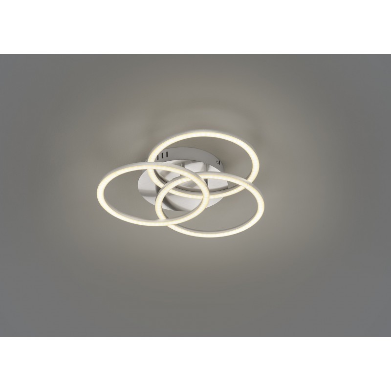 127,95 € Free Shipping | Hanging lamp Reality Circle 27W 44×10 cm. Integrated multicolor RGBW LED. Directional light. Remote control Living room and bedroom. Modern Style. Metal casting. Matt nickel Color