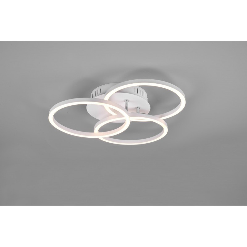 116,95 € Free Shipping | Hanging lamp Reality Circle 27W 44×10 cm. Integrated multicolor RGBW LED. Directional light. Remote control Living room and bedroom. Modern Style. Metal casting. White Color