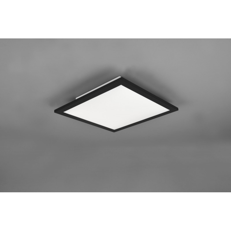 69,95 € Free Shipping | Indoor ceiling light Reality Gamma 13.5W 30×30 cm. Dimmable multicolor RGBW LED. Remote control. Ceiling and wall mounting Living room and bedroom. Modern Style. Metal casting. Black Color