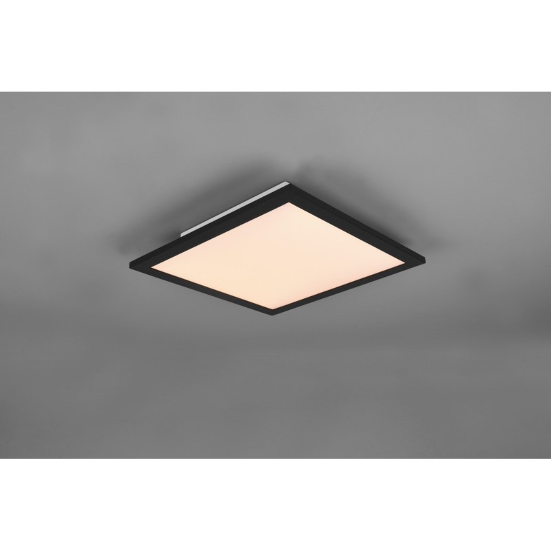 69,95 € Free Shipping | Indoor ceiling light Reality Gamma 13.5W 30×30 cm. Dimmable multicolor RGBW LED. Remote control. Ceiling and wall mounting Living room and bedroom. Modern Style. Metal casting. Black Color