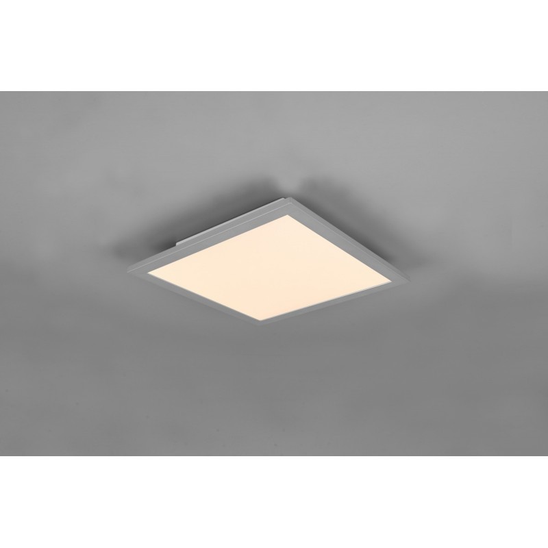 69,95 € Free Shipping | Indoor ceiling light Reality Gamma 13.5W 30×30 cm. Dimmable multicolor RGBW LED. Remote control. Ceiling and wall mounting Living room and bedroom. Modern Style. Metal casting. Gray Color