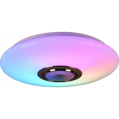 105,95 € Free Shipping | Indoor ceiling light Reality Musica 15.5W Ø 41 cm. Star effect. Dimmable multicolor RGBW LED. Remote control. Bluetooth speaker. Ceiling and wall mounting Living room and bedroom. Modern Style. Plastic and Polycarbonate. White Color