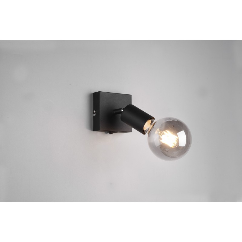 16,95 € Free Shipping | Indoor spotlight Reality Vannes 12×9 cm. Living room and bedroom. Modern Style. Metal casting. Black Color