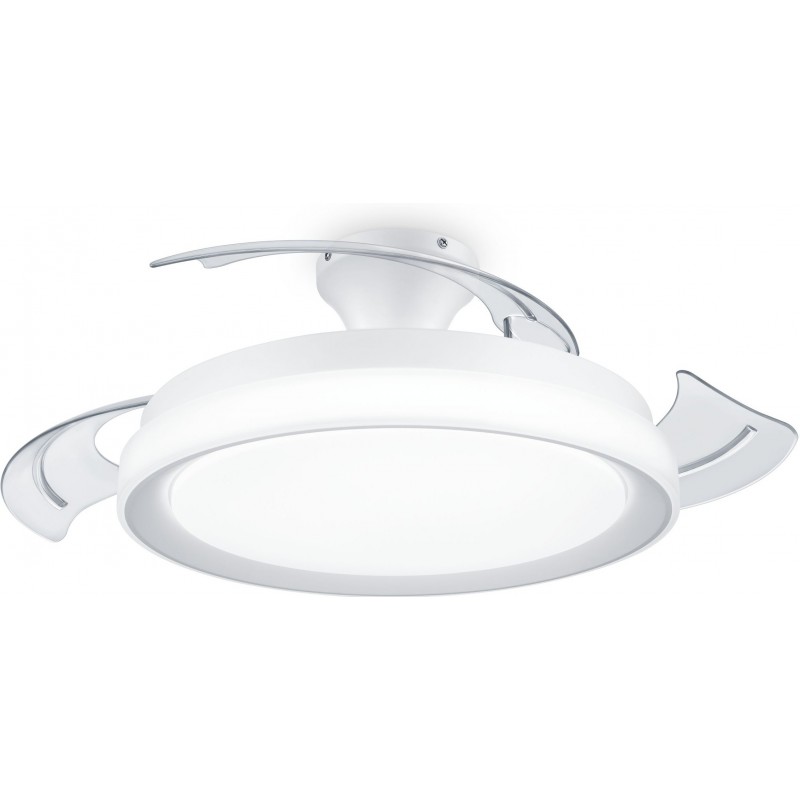 184,95 € Envio grátis | Ventilador de teto com luz Philips Bliss 63W Forma Redondo Ø 51 cm. CC Motor de Corrente Contínua Sala de estar, sala de jantar e escritório. Estilo projeto. Cor branco