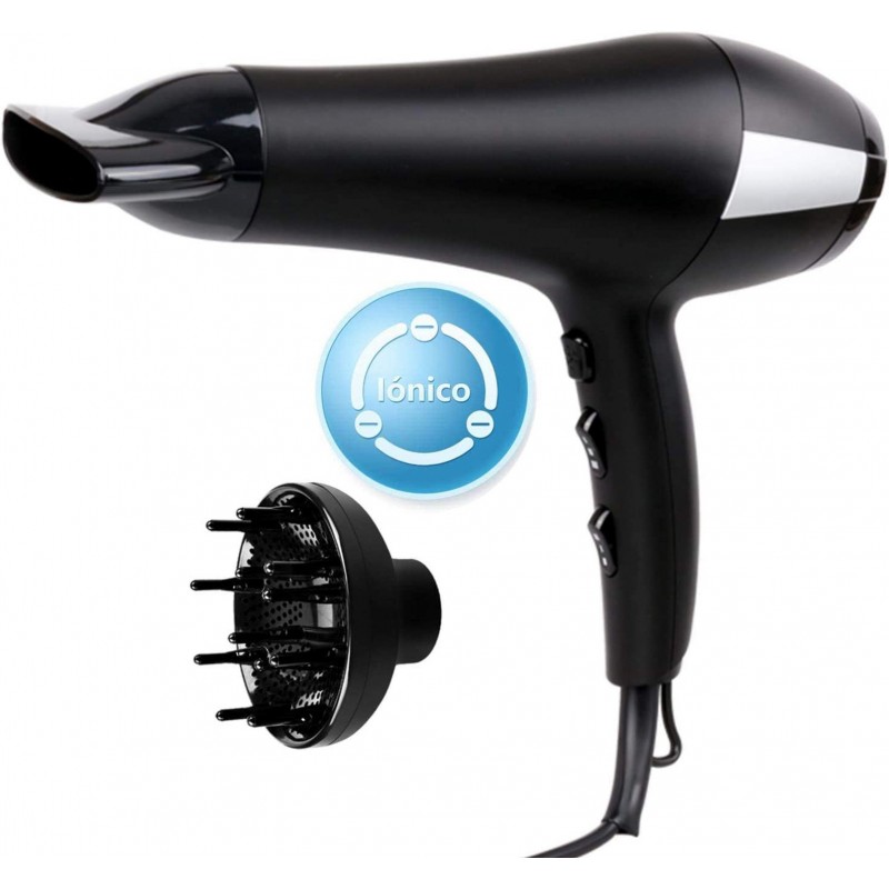 23,95 € Free Shipping | Personal care 2400W 29×25 cm. Professional ionic hair dryer Polycarbonate. Black Color