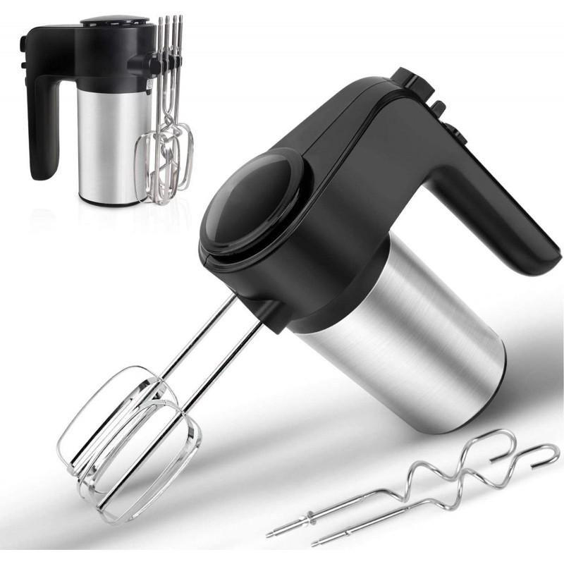 23,95 € Free Shipping | Kitchen appliance 300W 19×15 cm. Rod blender. Pastry mixer. 6 speeds. stainless steel accessories Stainless steel. Black Color