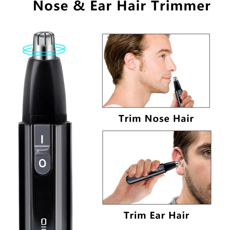 3,95 € Free Shipping | Kitchen appliance 14×2 cm. Hair trimmer for nose and ears. Wireless. Stainless steel head. Lock system ABS and Stainless steel. Black Color