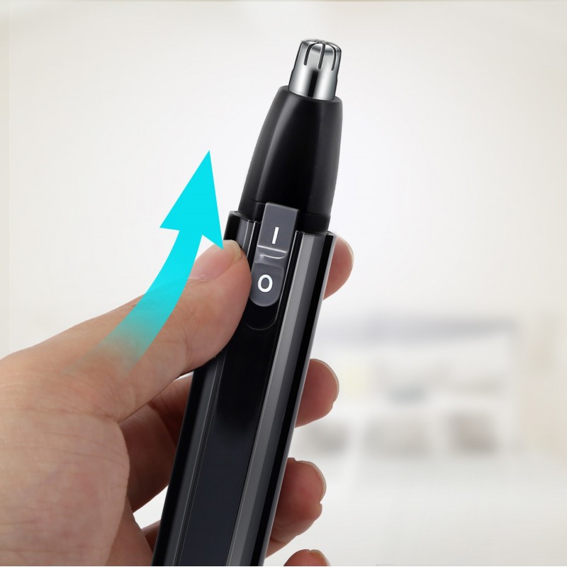 3,95 € Free Shipping | Kitchen appliance 14×2 cm. Hair trimmer for nose and ears. Wireless. Stainless steel head. Lock system ABS and Stainless steel. Black Color