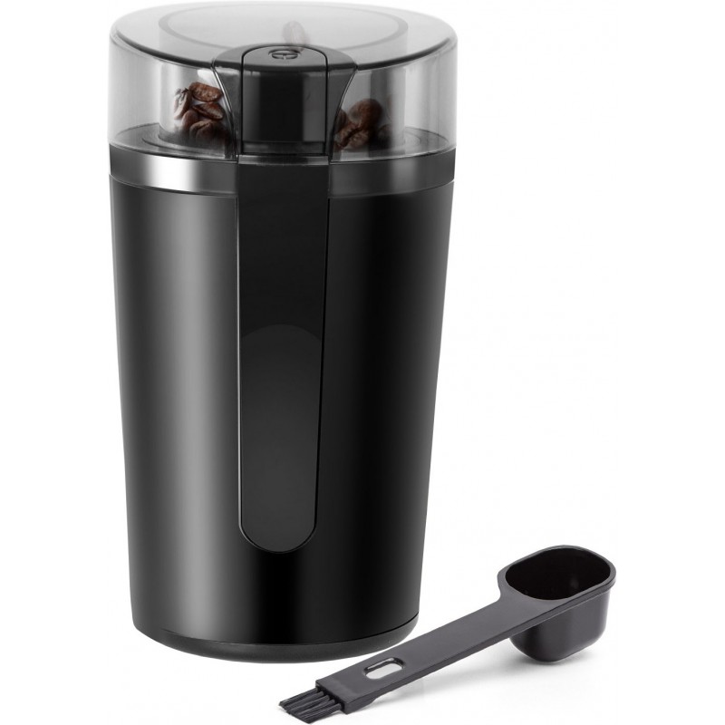 14,95 € Free Shipping | Kitchen appliance 200W 18×10 cm. Electric and compact coffee grinder. Suitable for spices, seeds and grains. Wear resistant stainless steel blades ABS and Stainless steel. Black Color