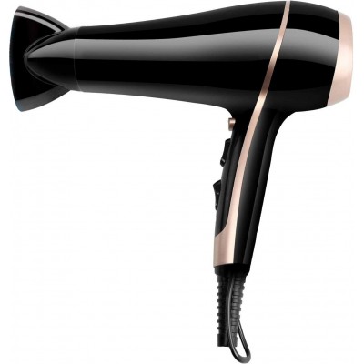 Personal care 2400W 29×25 cm. Professional ionic hair dryer. 2 speeds. 3 temperatures. Includes diffuser and heat concentrator nozzle Polycarbonate. Black Color