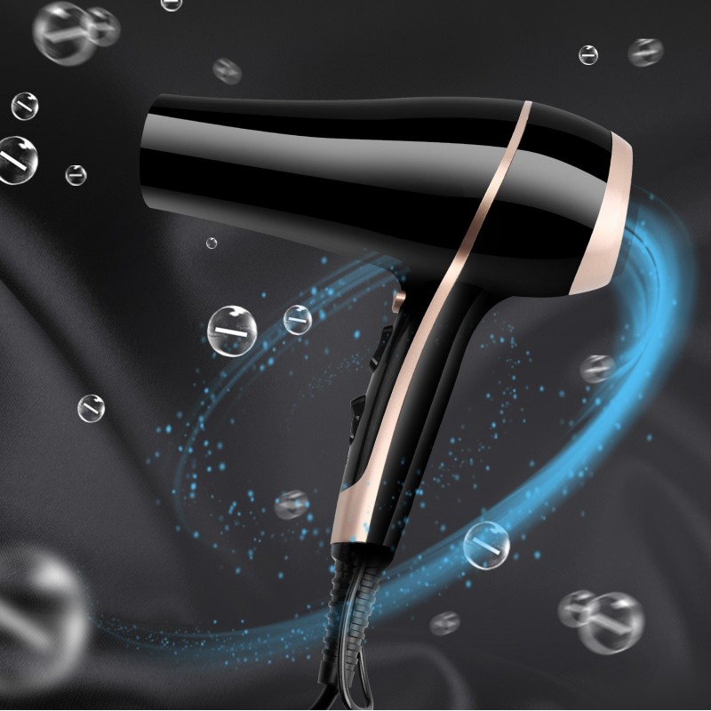 24,95 € Free Shipping | Personal care 2400W 29×25 cm. Professional ionic hair dryer. 2 speeds. 3 temperatures. Includes diffuser and heat concentrator nozzle Polycarbonate. Black Color