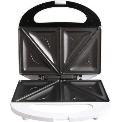 Küchengerät 720W 23×23 cm. klassischer Sandwichmaker Aluminium und Plastik. Weiß Farbe