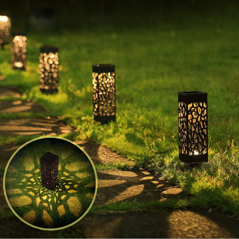 19,95 € Free Shipping | Outdoor lamp 0.3W 3000K Warm light. 28×6 cm. solar led lamp Retro Style. PMMA and Polycarbonate. Black Color