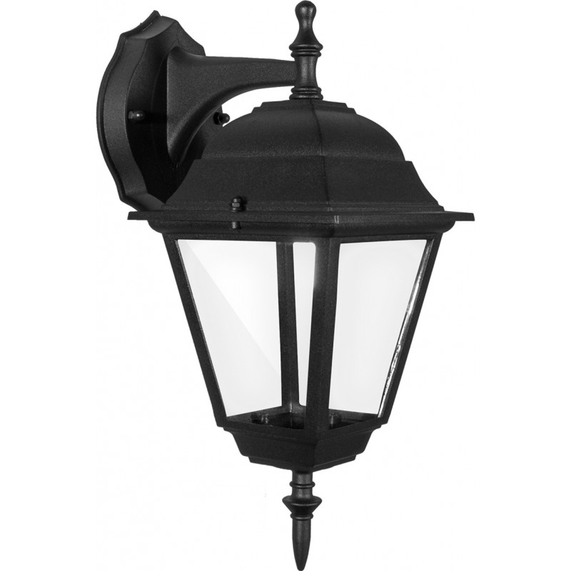 13,95 € Free Shipping | Outdoor wall light 60W 36×20 cm. waterproof lantern Aluminum and glass. Black Color