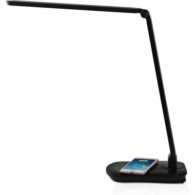 Lampada de escritorio 8W 52×39 cm. Touch LED com base para carregamento sem fio. 5 níveis de intensidade. 2 modos de iluminação Policarbonato. Cor preto