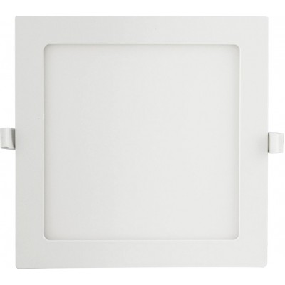 5,95 € Free Shipping | Recessed lighting 12W 3000K Warm light. Square Shape 17×17 cm. down light Aluminum and Polycarbonate. White Color