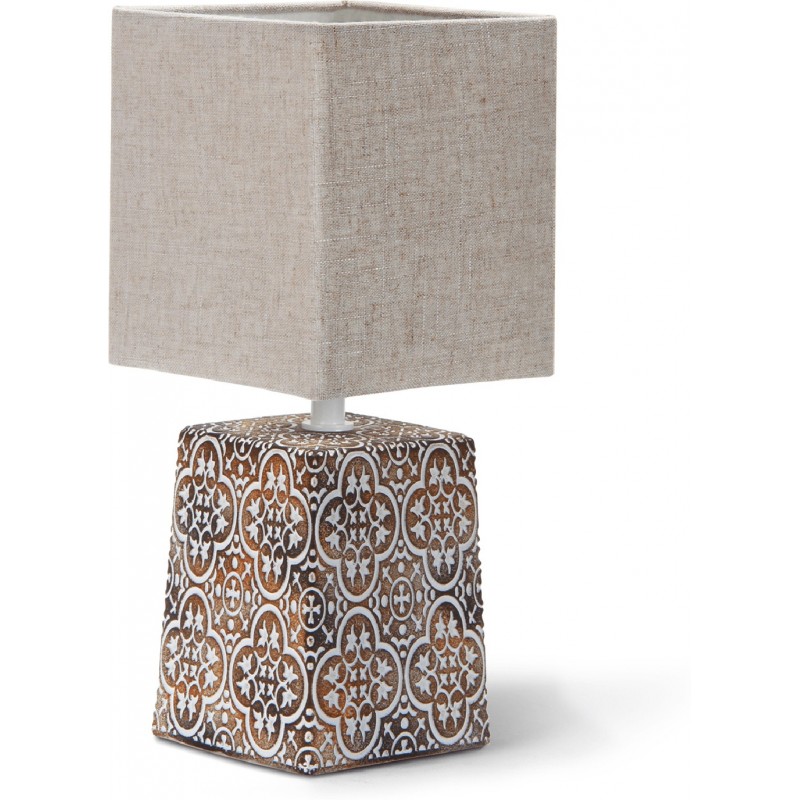 16,95 € Envio grátis | Lâmpada de mesa 40W 35×15 cm. Cerâmica. Cor castanho